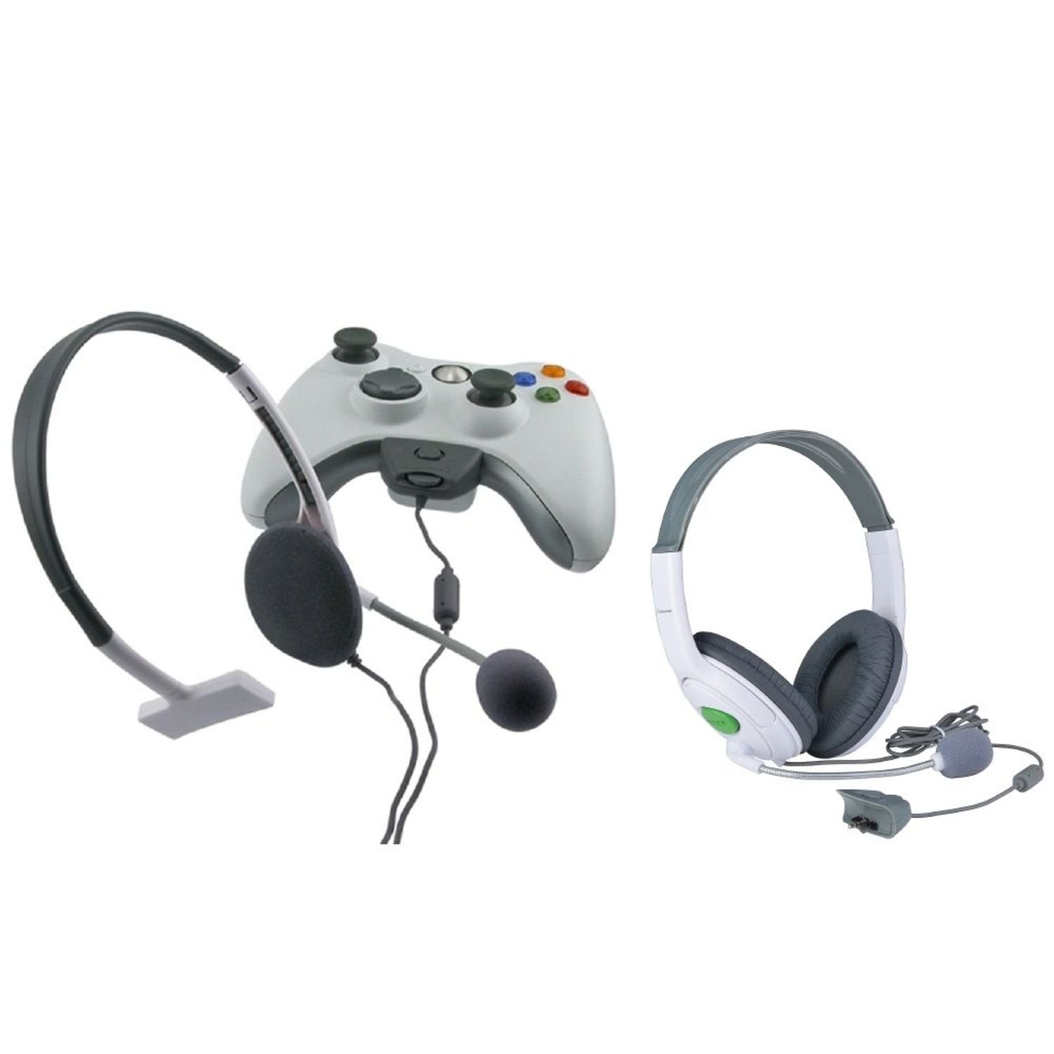 Insten® BIG+ SMALL LIVE HEADSET WITH MICROPHONE Compatible With XBOX 360 US