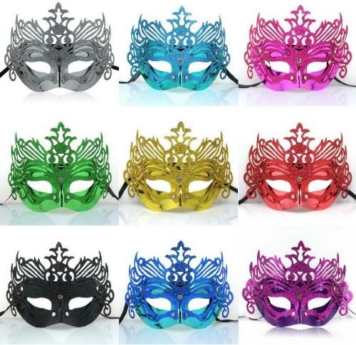 10 pcs - Melody Fashional Unique Designed top grade Princess Eye Mask for Party Balls Dance Costume Halloween Hallowmas Match Masquerade Venetian Fancy Dress - unisex - random colors