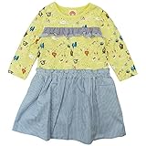 【H28年春物】 SCOLAR(スカラ) 天竺+布帛長袖ワンピース 120cm/イエロー NO.CH-16SP-SC14