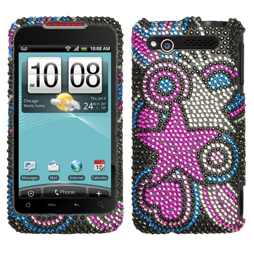 Diamond Snap On Plastic Phone Protector Vivid Stars Cover Case For HTC Merge