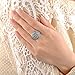 Mytys Classic Black Dome Marcasite Crystal Rings