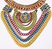 Qiyun (TM) Funky Ethnic Tribal Colorful Multiple Chain Bib Choker Statement Collar Necklace
