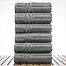 BC BARE COTTON Luxury Hotel & Spa Towel Turkish Cotton Hand Towels - Gray - Striped - Set of 6