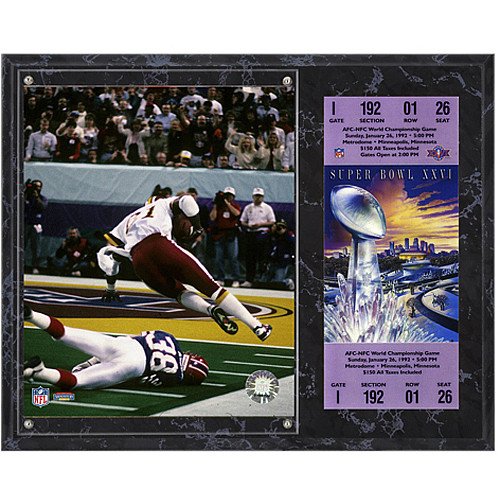 Mounted Memories Washington Redskins Super Bowl XXVI Art Monk Plaque with Replica Tickets