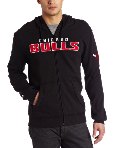 NBA Men's Chicago Bulls Gametime Full Zip Hood (Black, Large)