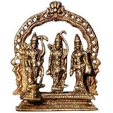 Antique and Collectibles - Hindu God Rama,Sita and Laxman Brass Sculpture