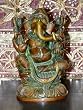 8" GANESHA SITTIN HINDU ELEPHANT GOD OF GOOD LUCK BRASS