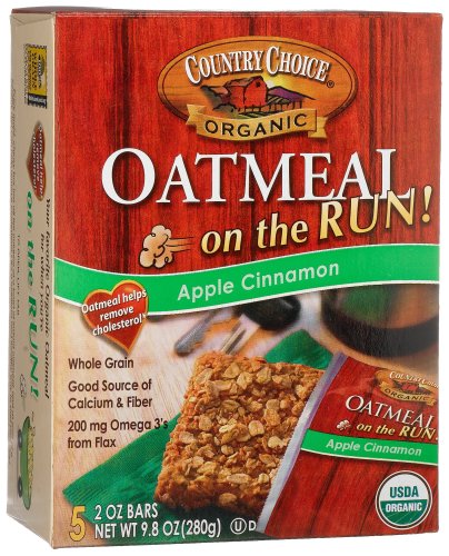 Country Choice Organic Oatmeal On The Run, Apple Cinnamon, 5-Count Bars (Pack of 6)