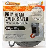 Frost King C21H Caulk Saver, 3/8in diam. x 20ft, Poly Foam, Grey