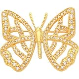 Gold Plated Cubic Zirconia Butterfly Pin