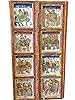 Antique Indian Temple Doors Architecturals Teak Vintage Painted Elephant Double Doors Yoga