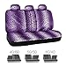 BDK Premium 9 Pc Safari Print Low Back Front Car Seat Rear Bench Head Rest Covers Set for Car Truck SUV (Leopard Purple)