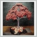 Wire Bonsai Tree by Dale Bartlett - Dark Red Oak
