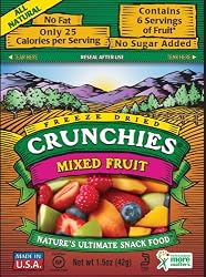 Crunchies Freeze-Dried Mixed Fruit, 1.5-Ounce Pouches (Pack of 6)