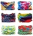 Kingree 6pcs Outdoor Magic Scarf for ATV/UTV riding, Seamless Bandanas Tube, High Elastic Headband with UV Resistance, (May)