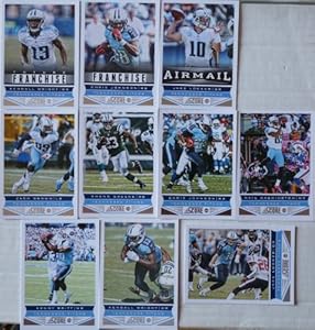 2013 Score Football Tennessee Titans Team Set In a Protective Case - 10 cards including Wright (2), Johnson (2), Brown, Britt, Locker (2), Washington, and Greene.