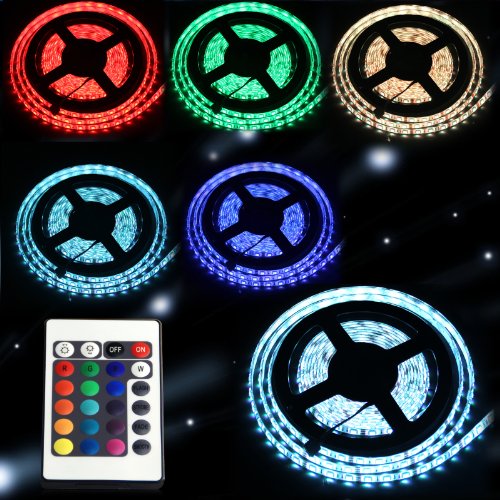 CBD®SMD RGB 5050 300LEDs Water-resistant Flexible LED Color Changing Strip Lighting Plus 24 Key IR Remote Controller