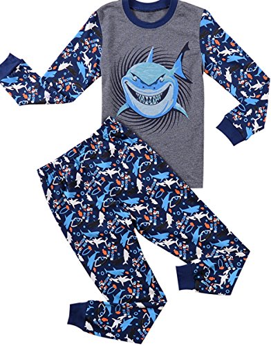Babypajama Little Boys' Shark Pajama Set 2 Piece T-Shirt & Pants Size 7 Years