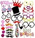 Ohlily Birthday Photo Booth Props 52 Pieces Photobooth Props for Birthday Reunion Party