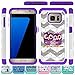 Galaxy S7 Edge Case, HLCT Rugged Shock Proof Dual-Layer Case for Samsung Galaxy S7 Edge (2016) (Owl Purple)