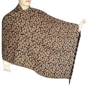 Buy Azo Free Tested Boiled Wool Stole With Leather Fringes And Flower Design (Free Shipping)...