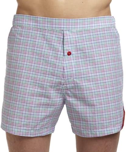 Pengallan Men's Pengallan Slim-Fit Boxers 32 Purple/Green Tattersall