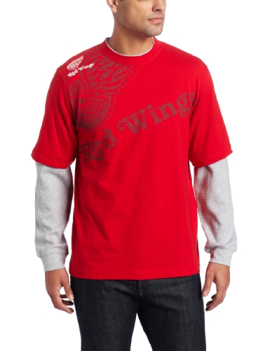 NHL Men's Detroit Red Wings Scrimmage Splitter Long Sleeve Tee (Red, XX-Large)