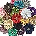 Chenkou Craft Mix 40pcs Ribbon Flowers Bows Rhinestone Wedding Ornament Appliques