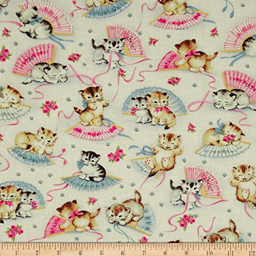 Michael Miller Smiten Kittens Cream Fabric By The Yard
