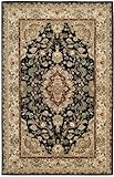 Hand Made Nourison 2000 Black Traditional Silk and Wool Rug 2.60 x 12.00.