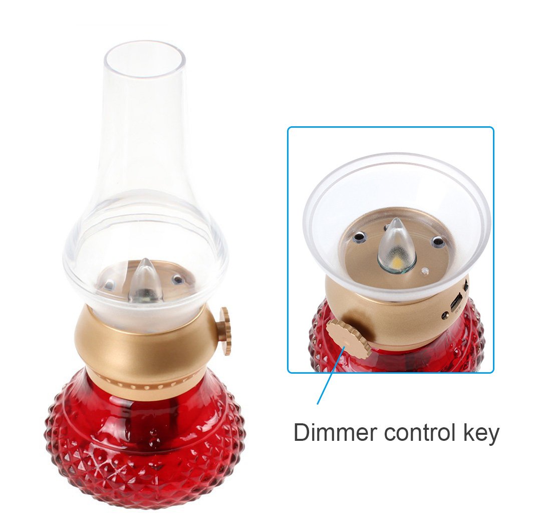 Anpress Decorative Rechargeable Flameless Candle Lantern, Vintage Oil