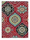 Loloi Serendipity SN-07 Wool 7-Feet 10-Inch by 11-Feet Area Rug, Red/Multi