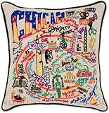 Chicago Pillow. Handmade, Decorative, Embroidered Throw Pillow. FREE SHIPPING!