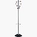 Timby Coat Rack with Umbrella Stand, Four Knobs/Four Hooks, Steel, Metallic Gray