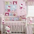 Lambs & Ivy Bedtime Originals Hello Kitty and Puppy 4-Piece Baby Crib Bedding Set, Pink