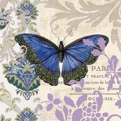 Vintage Papillon Butterfly Cocktail Napkins