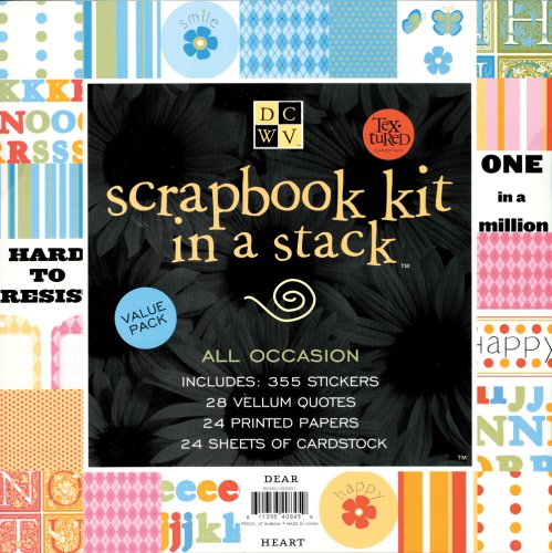 DCWV SK-001-00001 All Occasion 12 Inch by 12 Inch Scrapbook Kit In A Stack