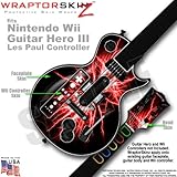 Lightning Red Skin by WraptorSkinz TM fits Nintendo Wii Guitar Hero III (3) ....