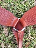 Western Leather Studded Breastcollar With Conchos - Tan
