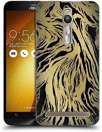 Official Caitlin Workman Marble Gold Black Patterns Hard Back Case for Zenfone 2 / Deluxe