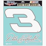 #3 DALE EARNHARDT 8X8 DIE CUT DECAL WHITE AND SILVER