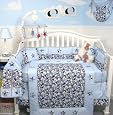 SoHo Modern Blue Camouflage Baby Crib Nursery Bedding 10 Pcs SET ** Reversible Into 2 Designs ! **