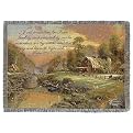 Thomas Kinkade Riverbend Farm Psalm Tapestry Throw