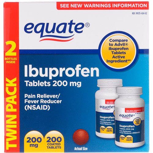 Equate Ibuprofen TWOPACK to Advil) 200 mg 400 Coated Tablets