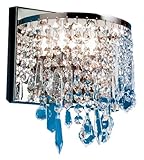 Eurofase 14135-019 Dela 2-Light Wall Sconce, Nickel/Crystal