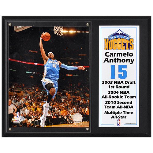 Mounted Memories Denver Nuggets Carmelo Anthony 12X15 Plaque With 8X10 Photograph And Plate