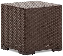 Big Sale Strathwood Griffen All-Weather Wicker Side Table, Dark Brown