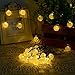 lederTEK Solar Outdoor String Lights 20ft 30 LED Warm White Crystal Ball Solar Powered Globe Fairy Lights for Garden Fence Path Landscape Decoration (30 LED Warm White)