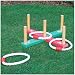 GARDEN/OUTDOOR ROPE QUOITS & WOODEN PEGS THROWING GAME