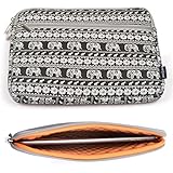 Case Star &reg; 10 Inch Bohemian Style Canvas Fabric Tablet Pad E-reader Carrying Case Protective Sleeve Zipper Bag with Anti-Shock EVA Foam Shock-Resistant Padding Inside For Samsung Galaxy Tab A 9.7 Inch / Lenovo Tab 2 A10 Tablet / Google Nexus (Horizontal Type - Black Elephant Home)